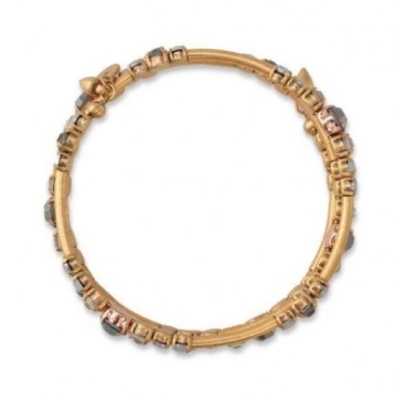 stella & dot ~ isabelle coil wrap bracelet ~ gold hematite crystal beads - Picture 3 of 7